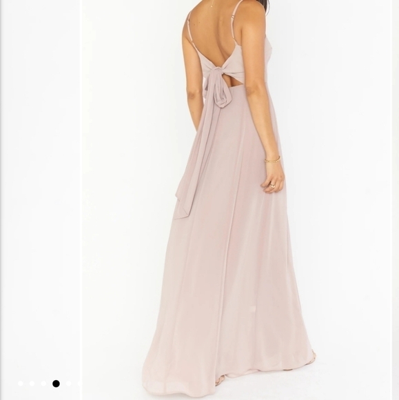 NWT Show Me Your Mumu Lauren Tie maxi dress in dove grey. Size XL - Picture 3 of 7